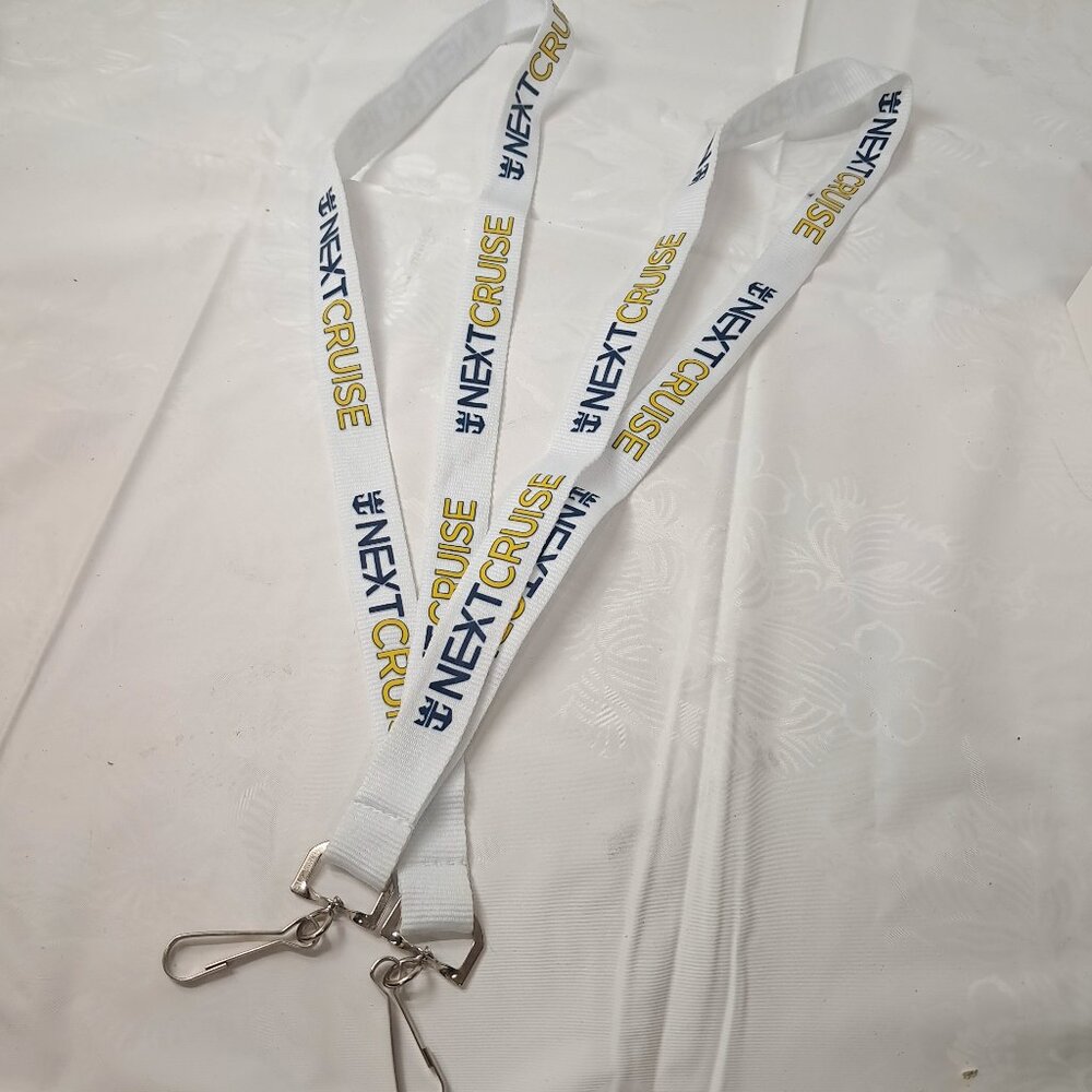 Royal Caribbean Next Cruise Lanyard set 2 white credential badge holder keychain